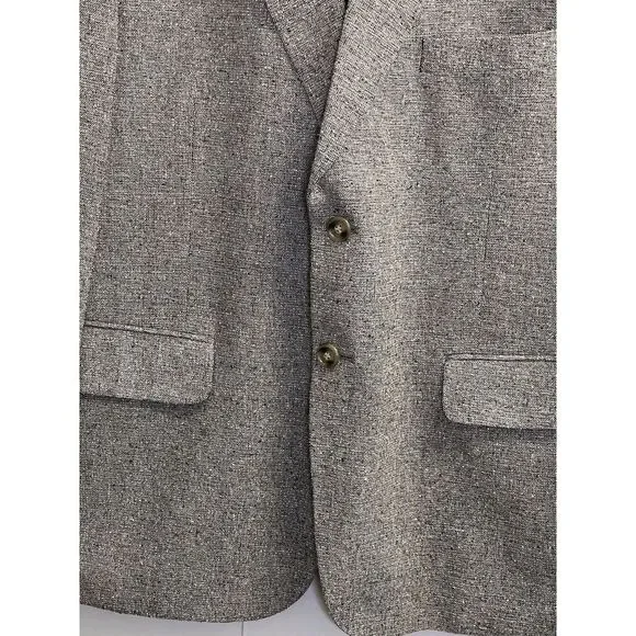 Bert Pulitzer Sport Coat Mens 44S Gray Melange 100% Pure Silk Tweed‎ Blazer